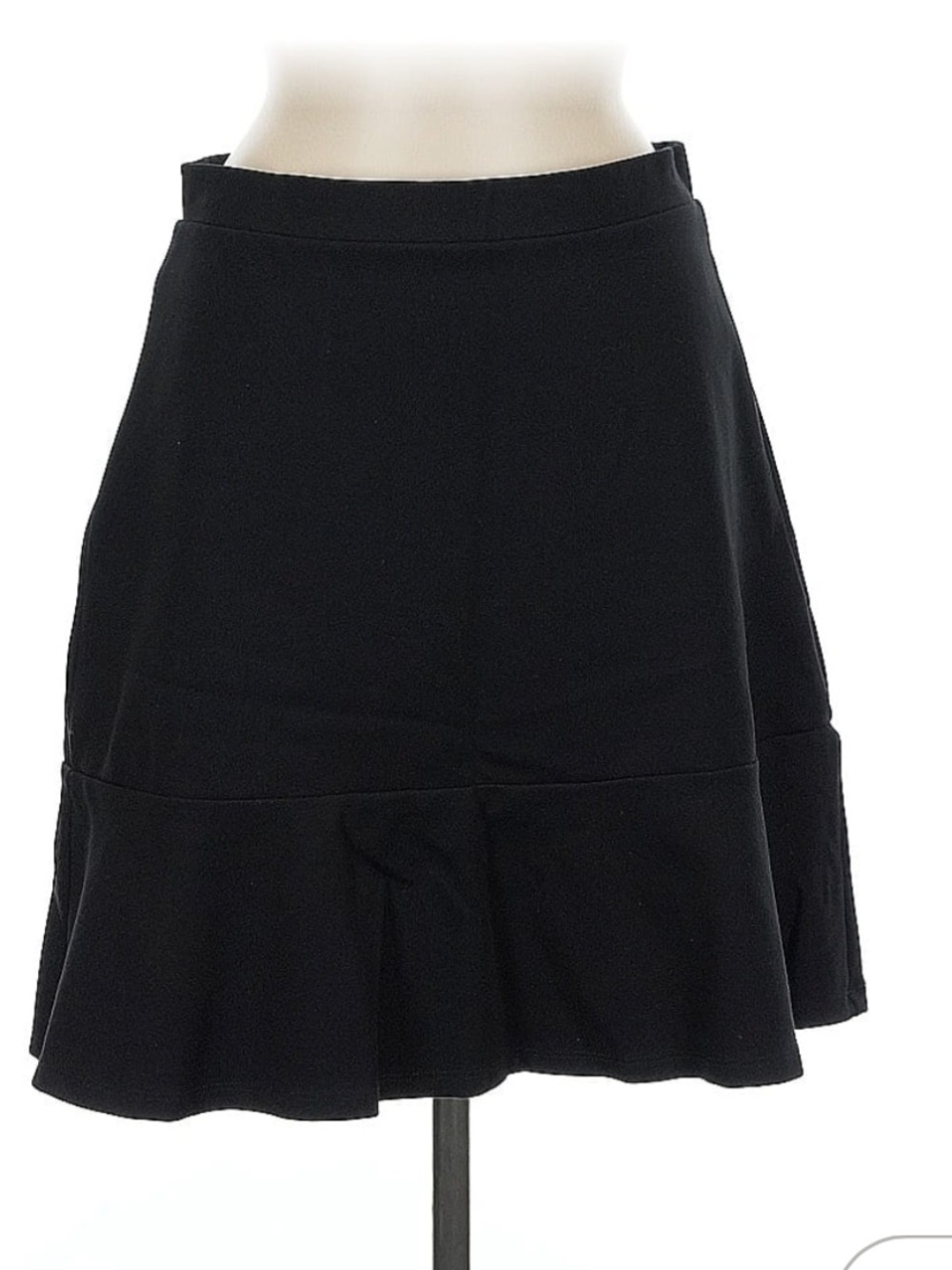 Ann Taylor LOFT Black A-Line Ruffle Hem Skirt